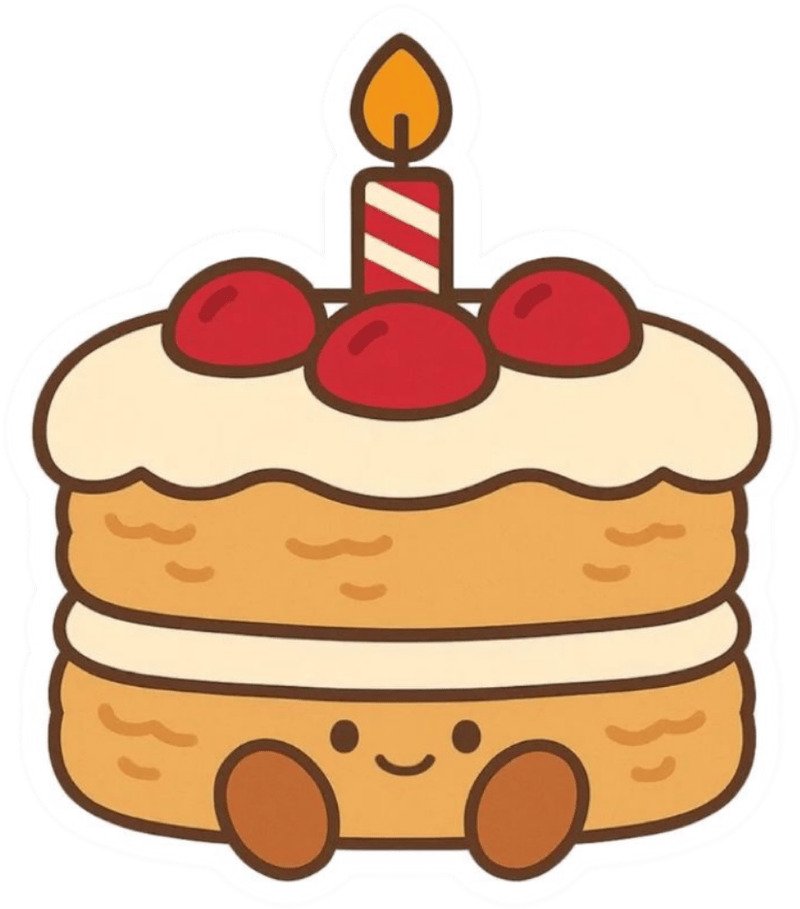 Cute birthday sticker chibi nhân vật hoạt hình