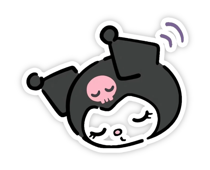 Đường nét chibi đặc trưng trong nhãn dán Kuromi