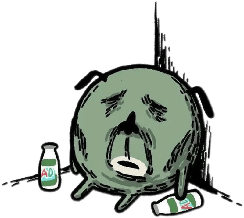 Đường nét hoạt hình phóng đại của sticker messenger bựa