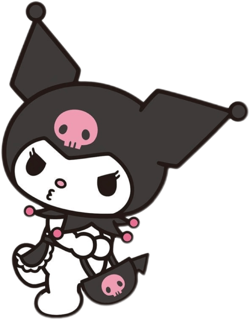 Gam màu tối pha dễ thương của nhãn dán Kuromi