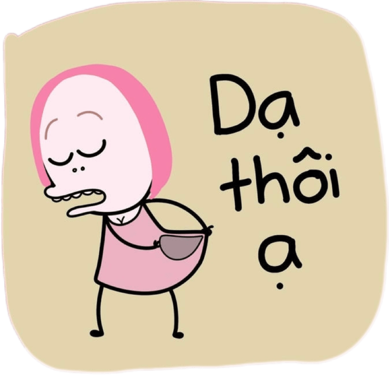 Gương mặt ngơ ngác đầy bất lực thể hiện qua nhãn dán bựa