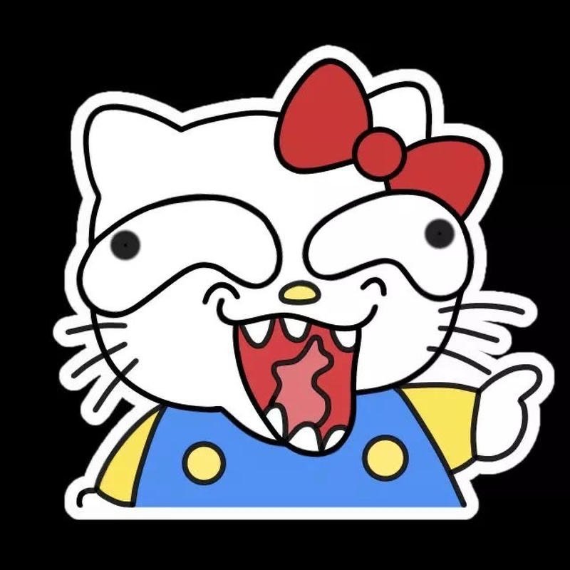 Hình Hello Kitty bựa meme thể hiện trạng thái buồn cười