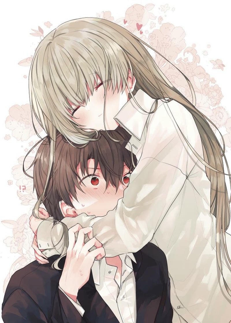 Hình ảnh anime cặp đôi đôi nam nữ nhìn về nhau