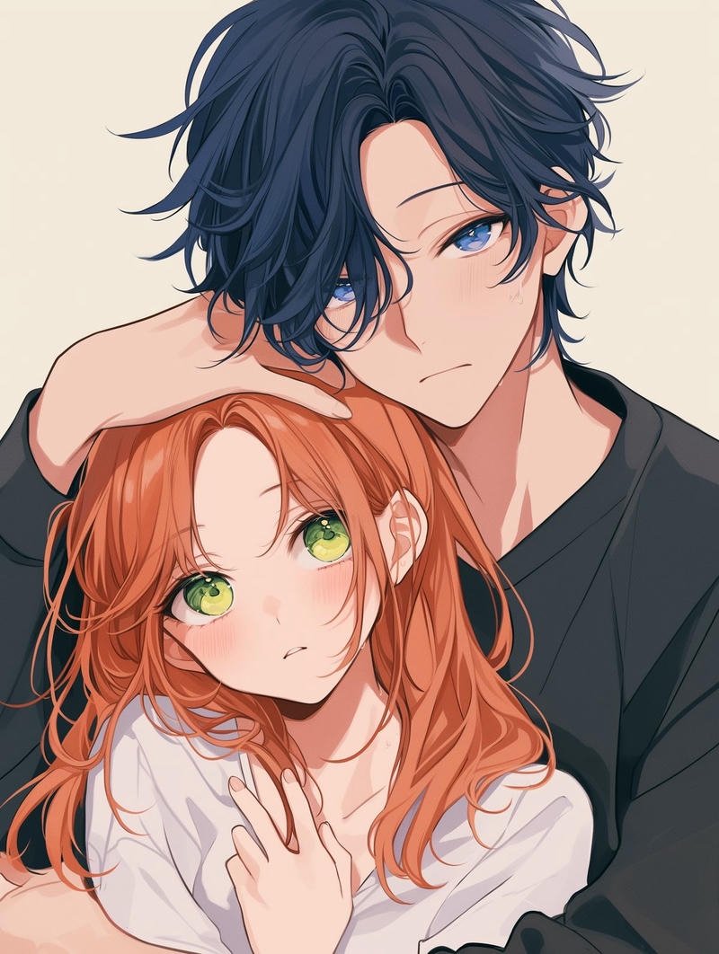 Hình ảnh anime cặp đôi hai người đứng kề bên