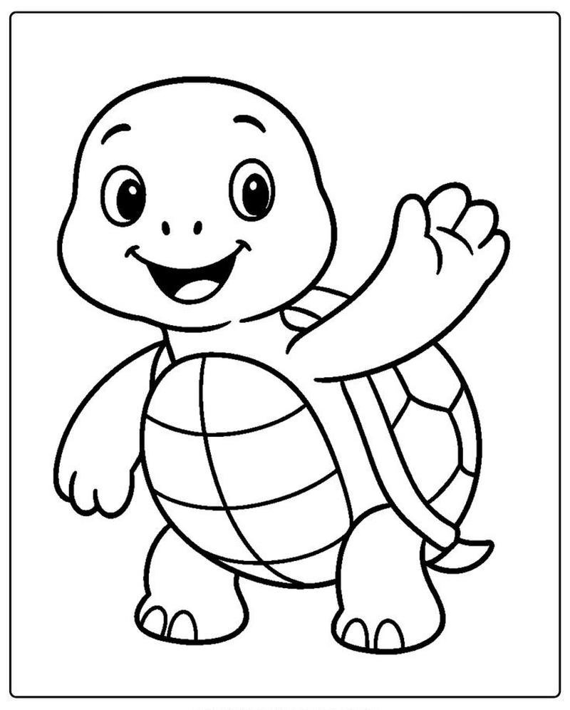 Hình ảnh chú rùa tô màu đáng yêu dễ nhìn