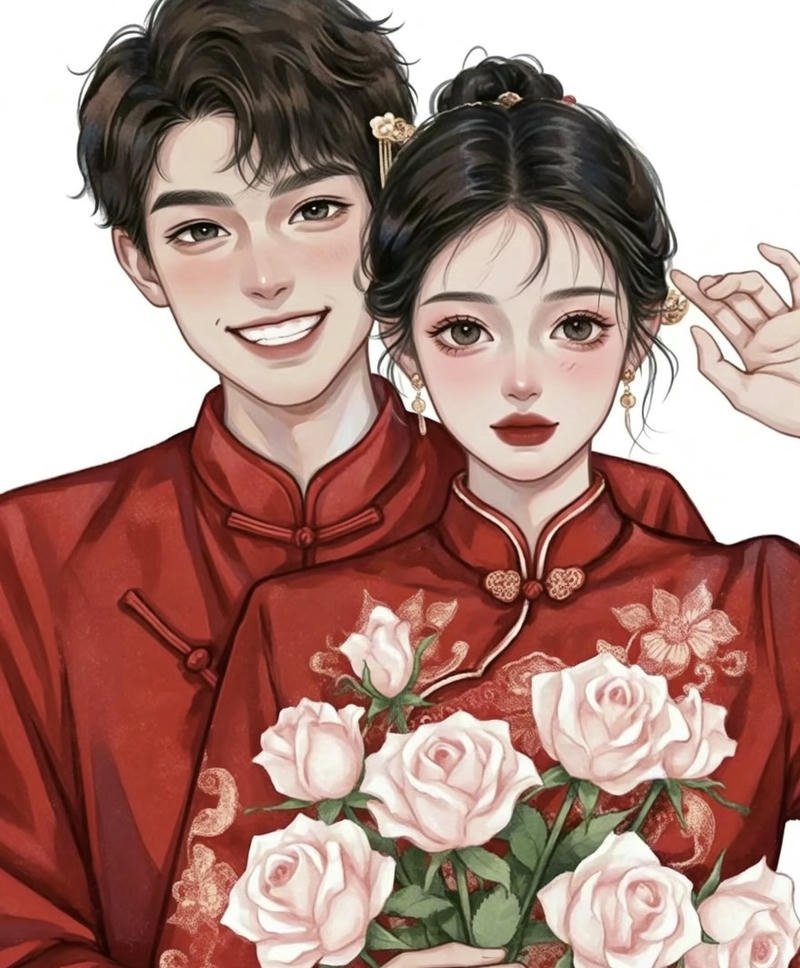 Hình ảnh cưới anime cặp đôi hoạt hình lễ thành hôn