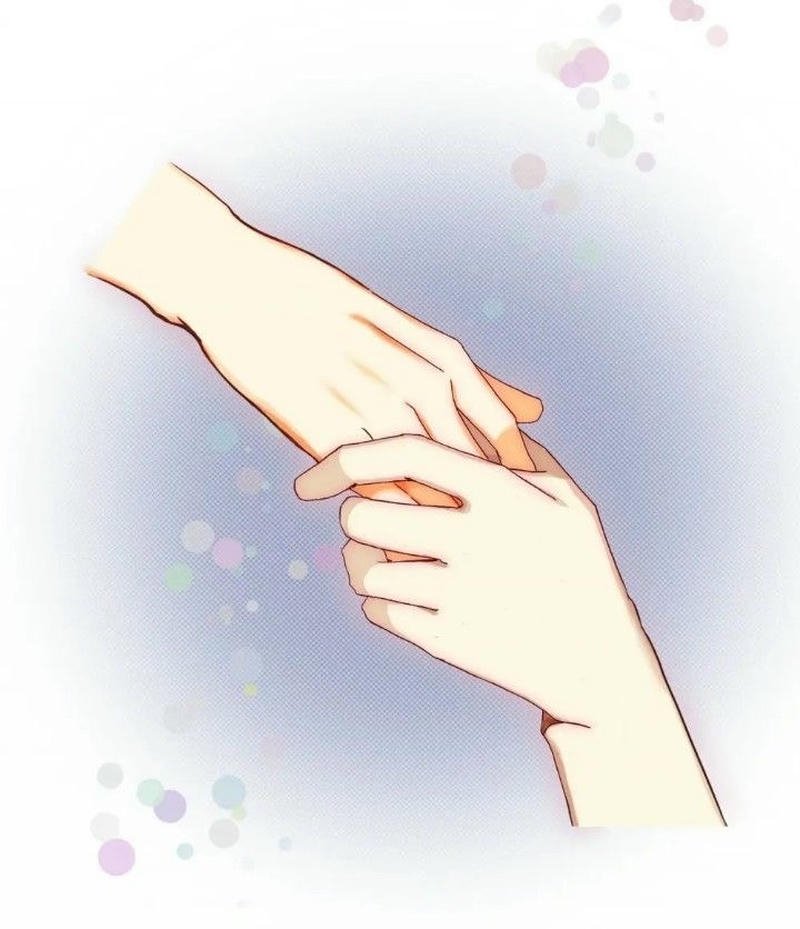 Hình ảnh nắm tay anime hai người chạm tay nhẹ