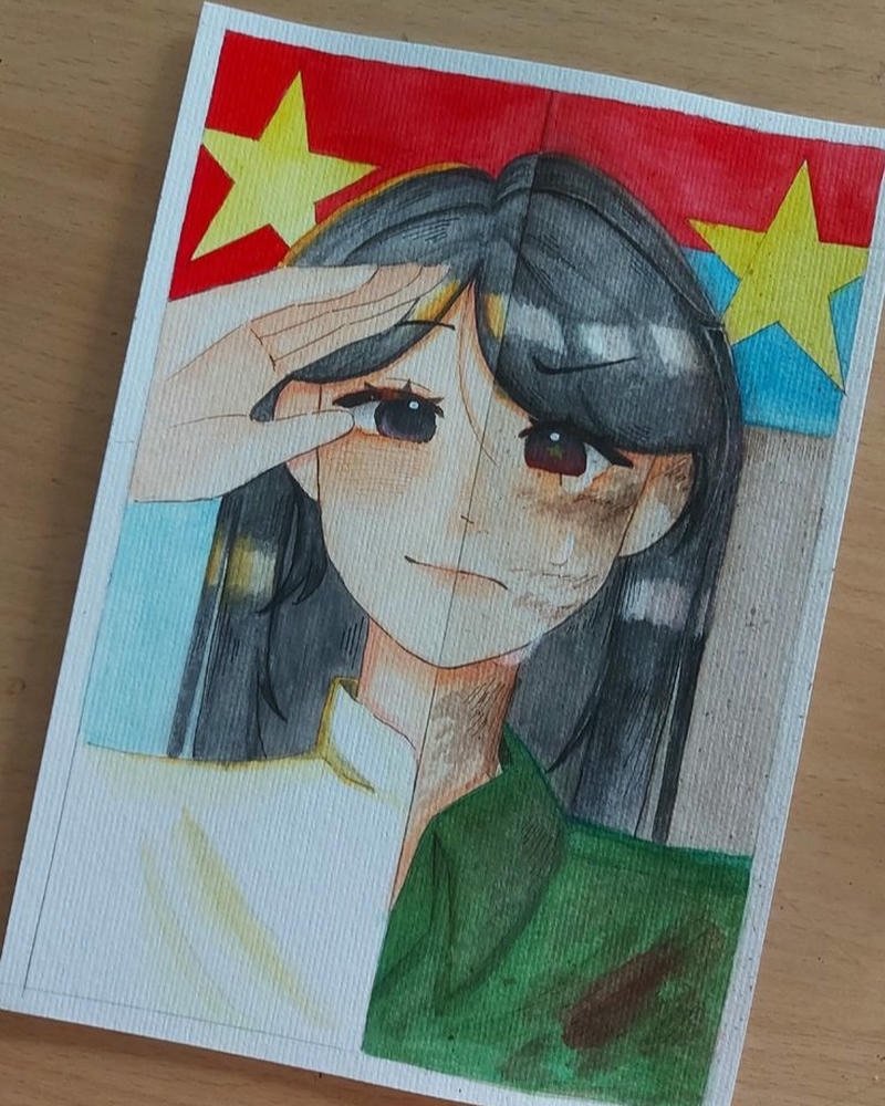 Hình ảnh quốc khánh vẽ tay sinh động tự nhiên