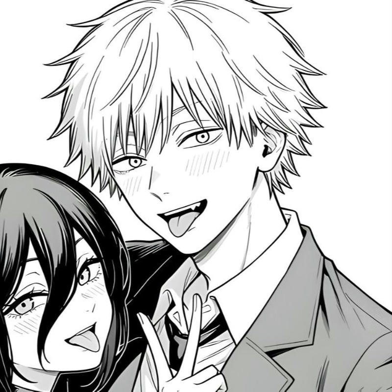 Hình anime cặp đôi đôi nam nữ trong cùng khung