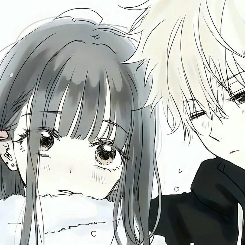 Hình anime cặp đôi hai người đứng sát vai nhau