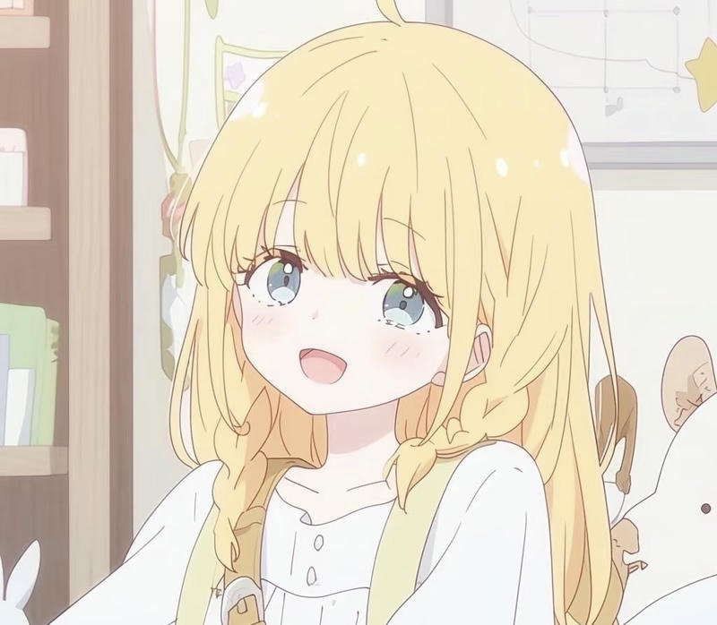 Hình anime cute cô bé anime với mái tóc vàng