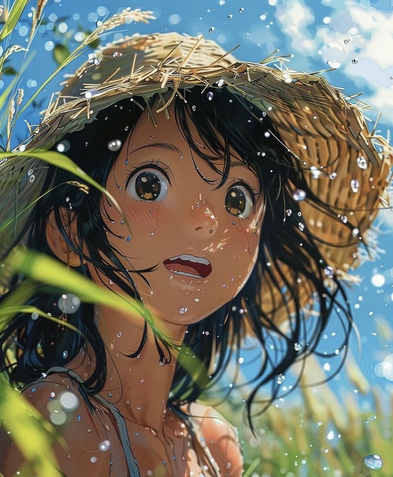 Hình anime cute cô gái anime đáng yêu với tóc dài