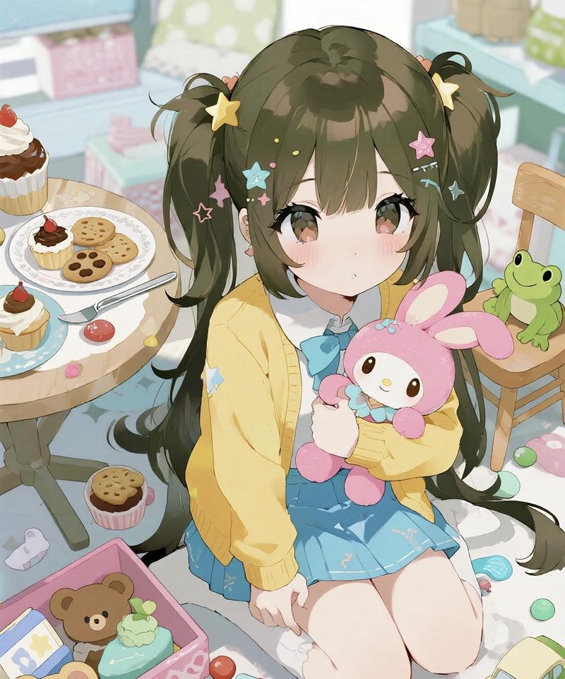 Hình anime cute nhân vật anime với má hồng