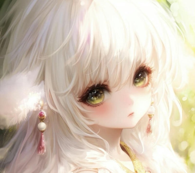 Hình anime cute nhân vật nữ với đôi mắt to