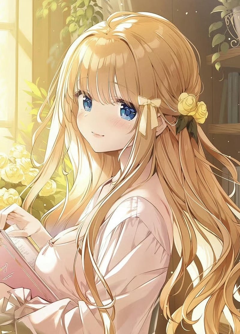 Hình anime nữ đứng trước bầu trời hoàng hôn đầy cảm xúc