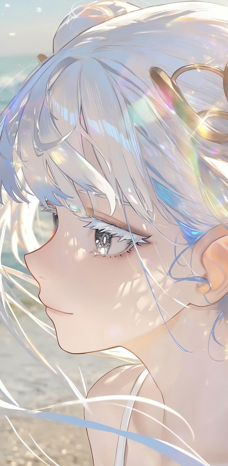 Hình anime nữ tạo dáng nhẹ nhàng phong cách nghệ thuật Nhật Bản