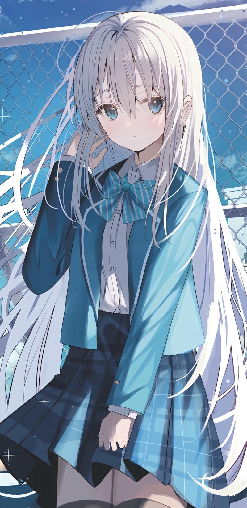 Hình anime nữ tóc dài với biểu cảm dịu dàng