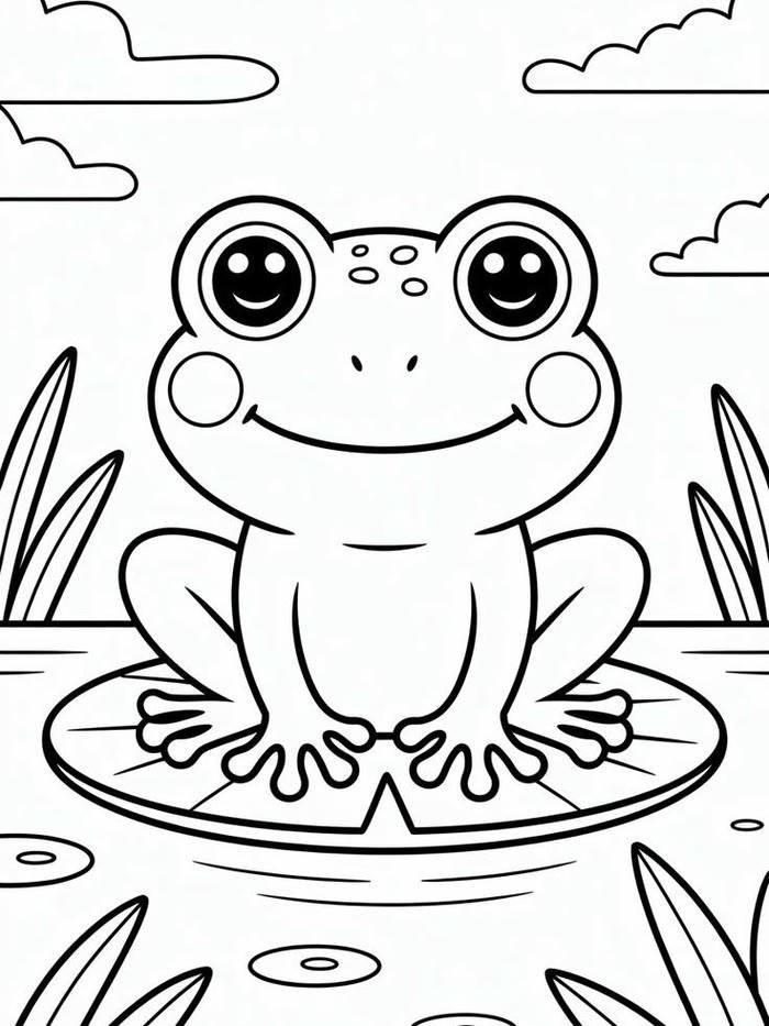 Hình con ếch dành cho tô màu đơn giản