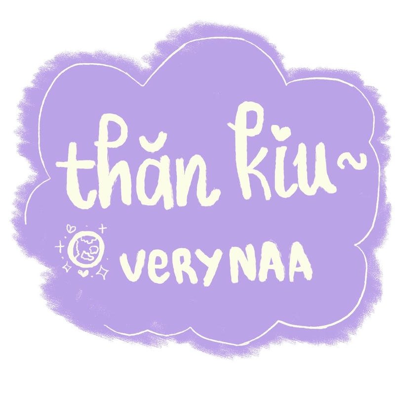 Hình dán chữ viết tay nhẹ nhàng cùng câu chữ