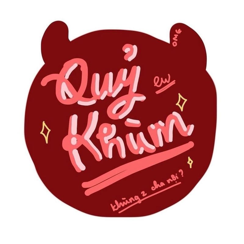 Hình dán ký tự xinh xắn cùng chữ viết tay