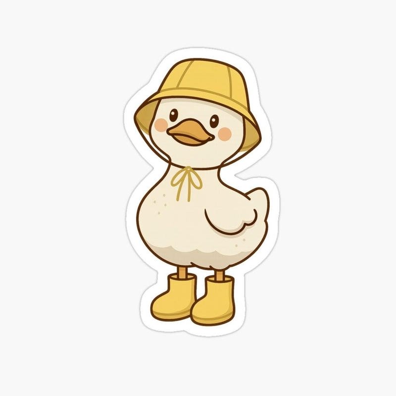 Hình dán vịt con với dáng vẻ hoạt bát