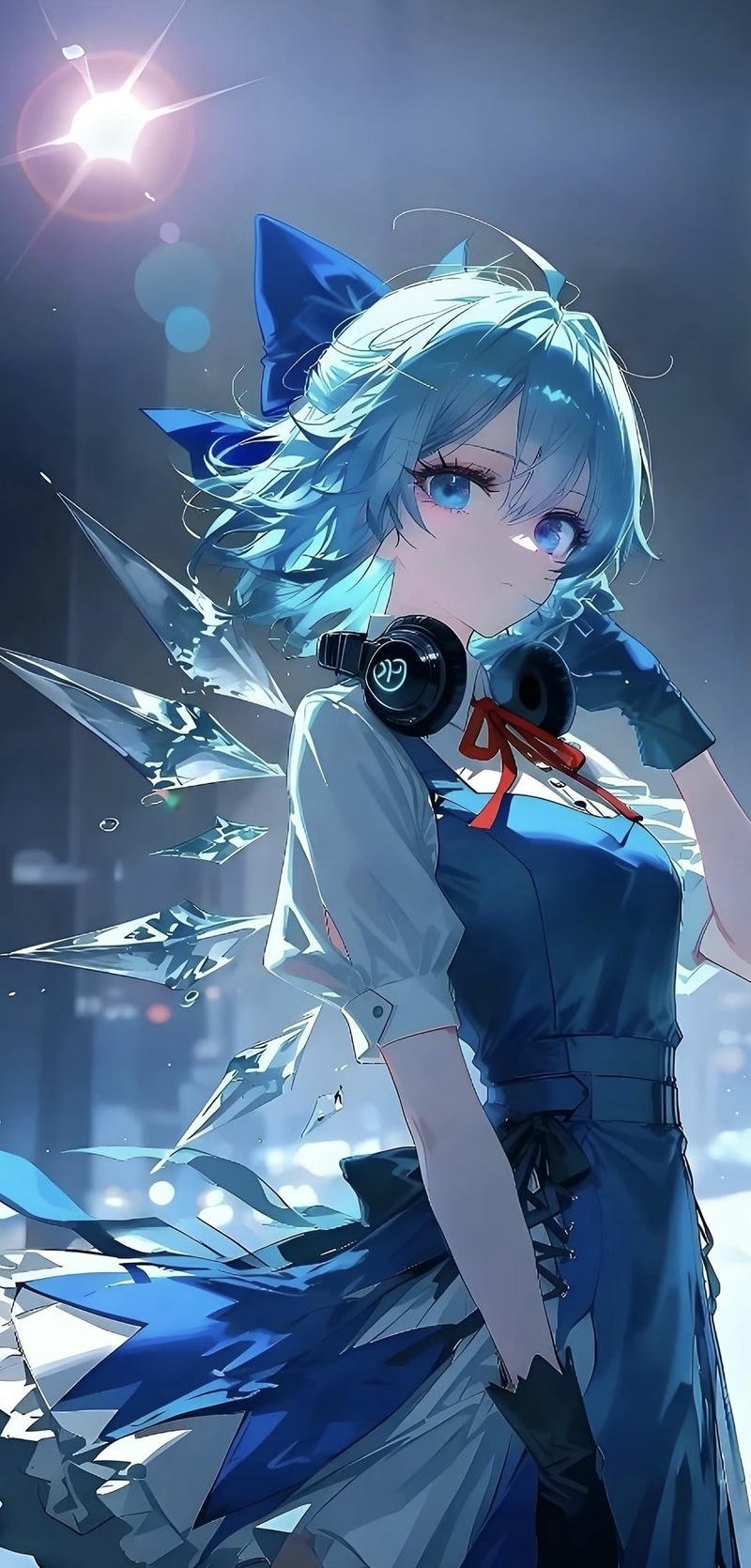 Hình minh họa anime nữ tóc dài bay nhẹ trong gió