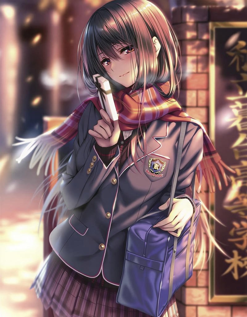 Hình minh họa cô gái hoạt hình phong cách anime con gái