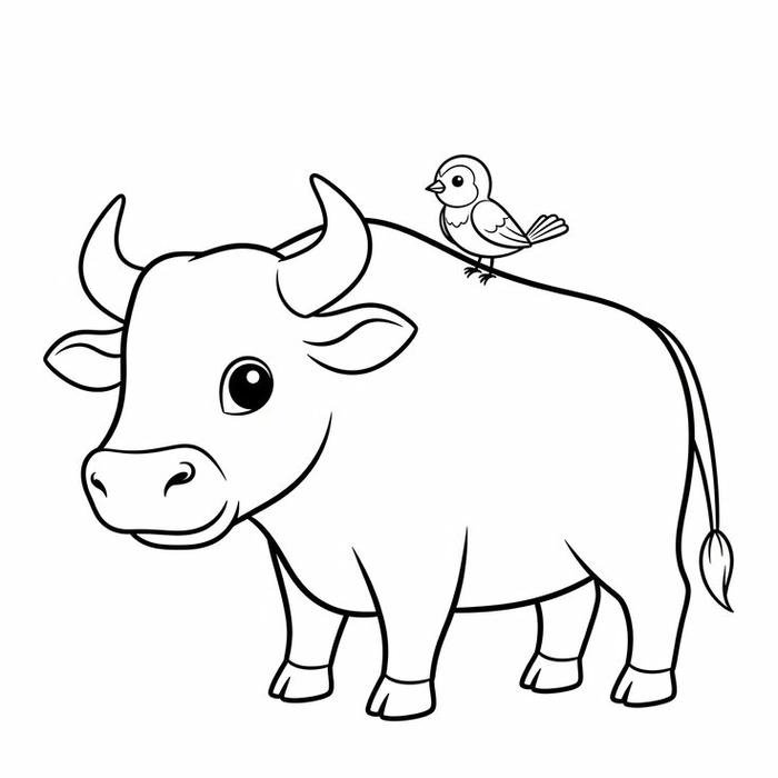 Hình minh họa con bò dành cho tập tô