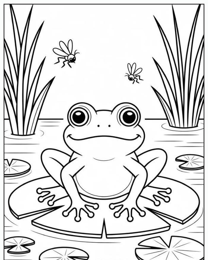 Hình minh họa con ếch dành cho tập tô