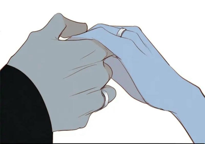 Hình nắm tay anime đôi nhân vật chạm tay nhẹ