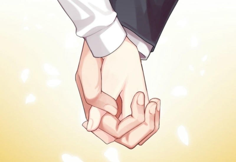 Hình nắm tay anime hai người giữ tay nhau