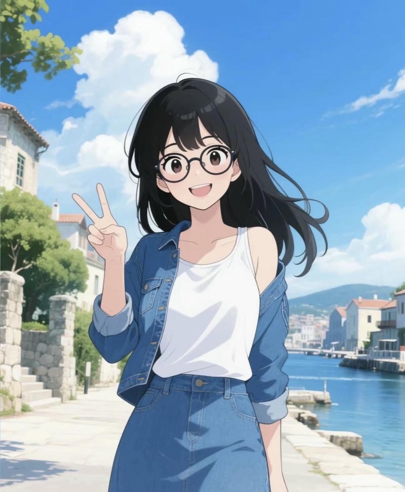 Hình nhân vật nữ tóc ngắn với khuôn mặt đáng yêu anime nữ