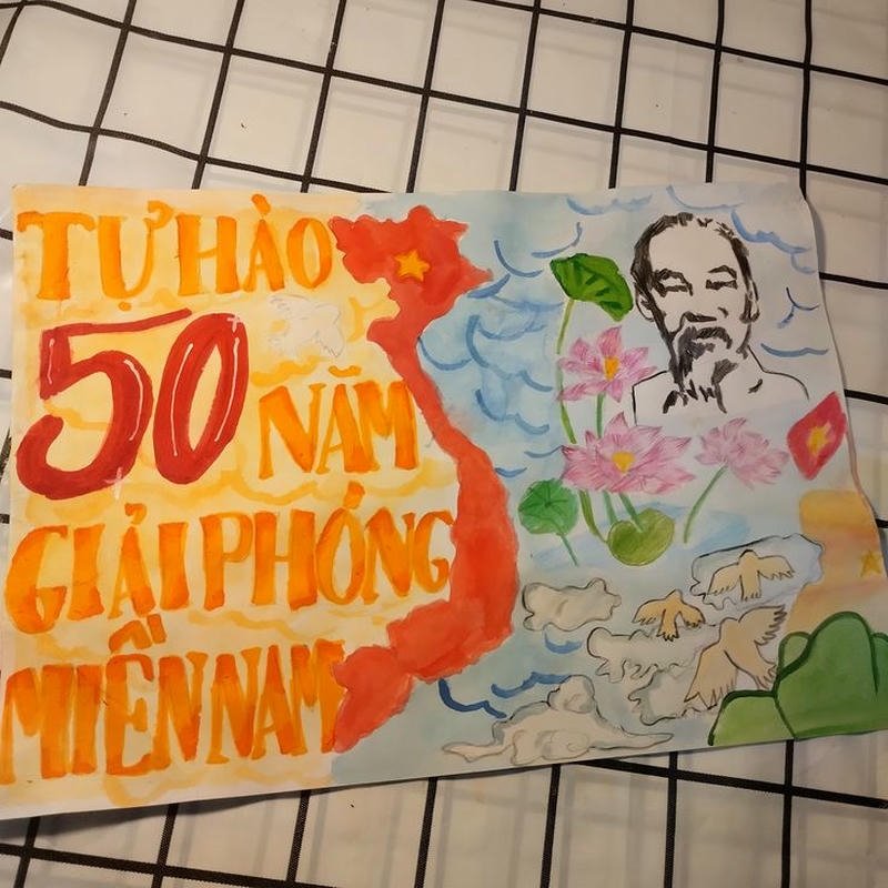 Hình vẽ chủ đề quốc khánh phong cách đơn giản