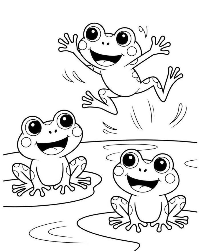 Hình vẽ con ếch tập tô đường nét rõ