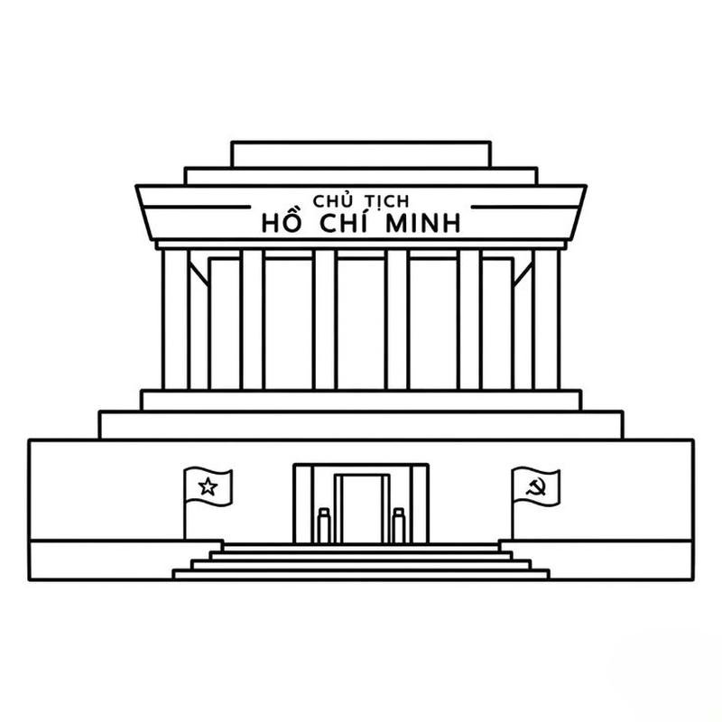 Hình vẽ lăng bác mang vẻ đẹp trang trọng cổ kính