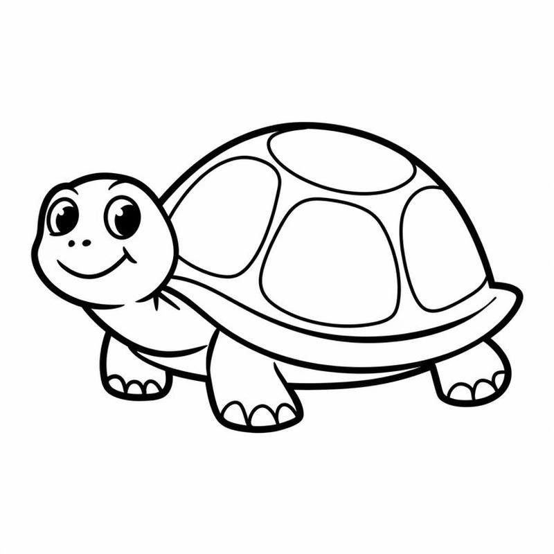Hình vẽ rùa tô màu phong cách dễ thương