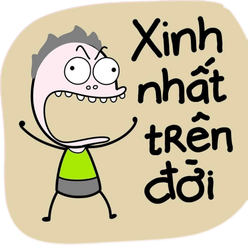 Kiểu cười méo mó gây chú ý trên nhãn dán bựa