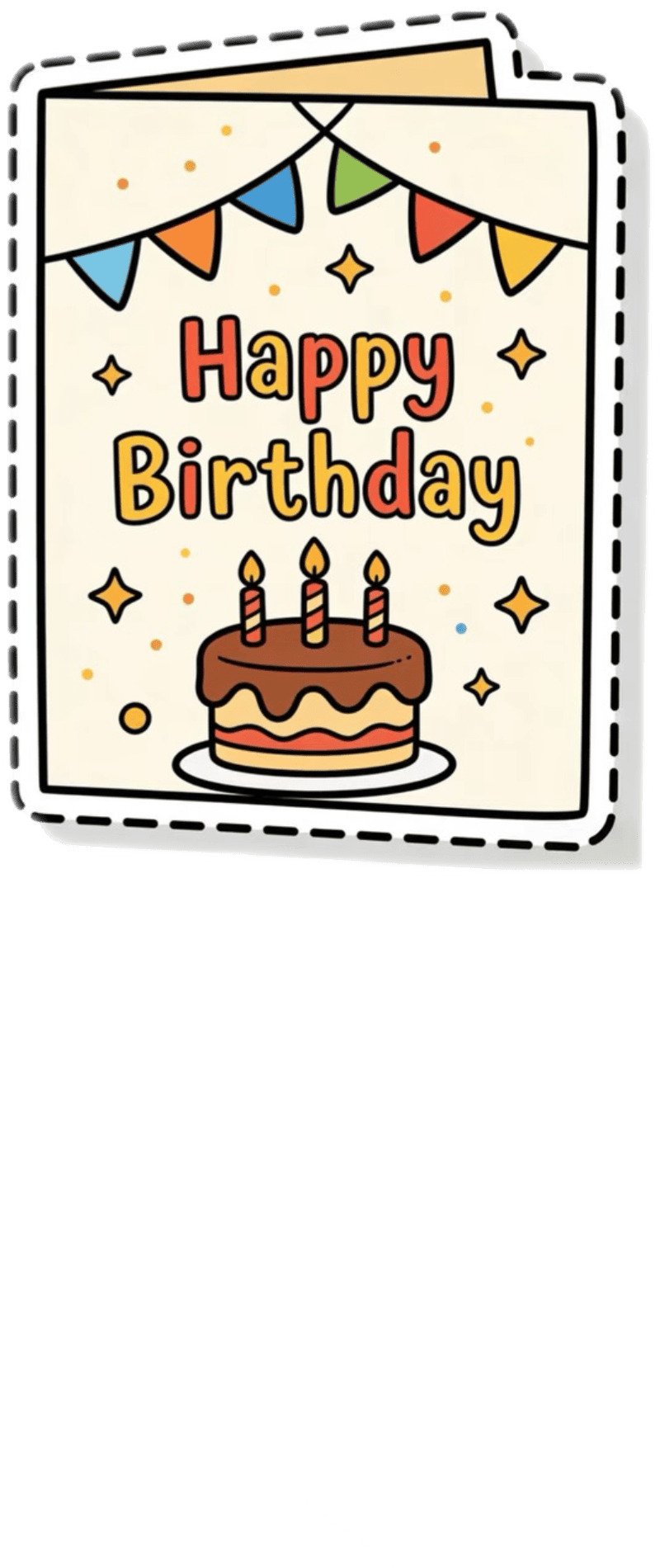 Mẫu sticker cute bánh sinh nhật tông hồng pastel