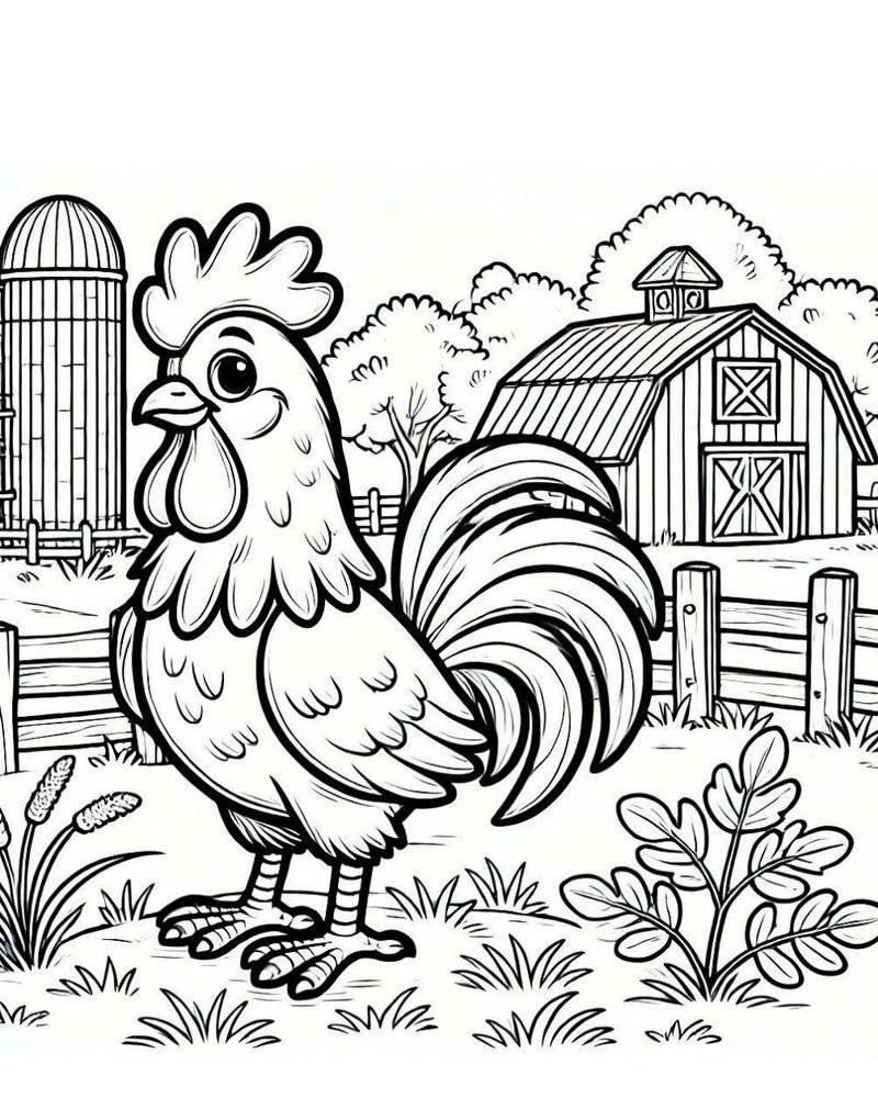 Minh họa gà dễ tô phong cách nhẹ nhàng cuốn hút