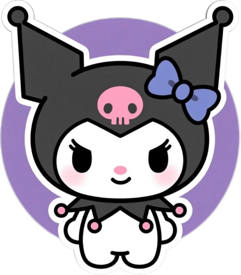 Nét vẽ đáng yêu thể hiện qua nhãn dán Kuromi