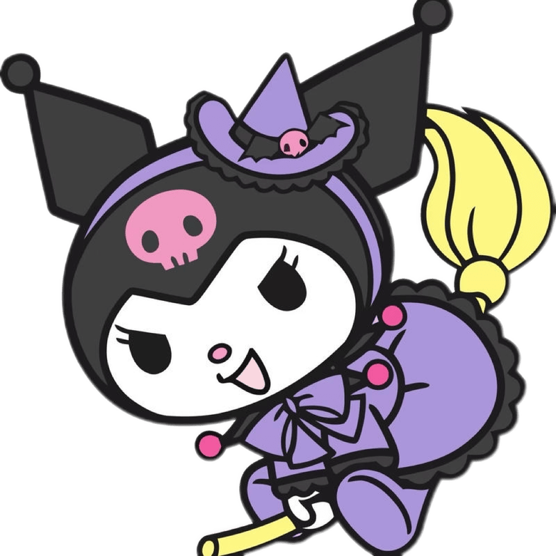 Nét vẽ dễ thương của Kuromi trong bộ nhãn dán Kuromi