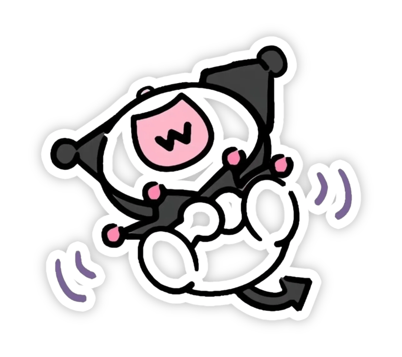 Nét vẽ hoạt hình mềm mại của nhãn dán Kuromi