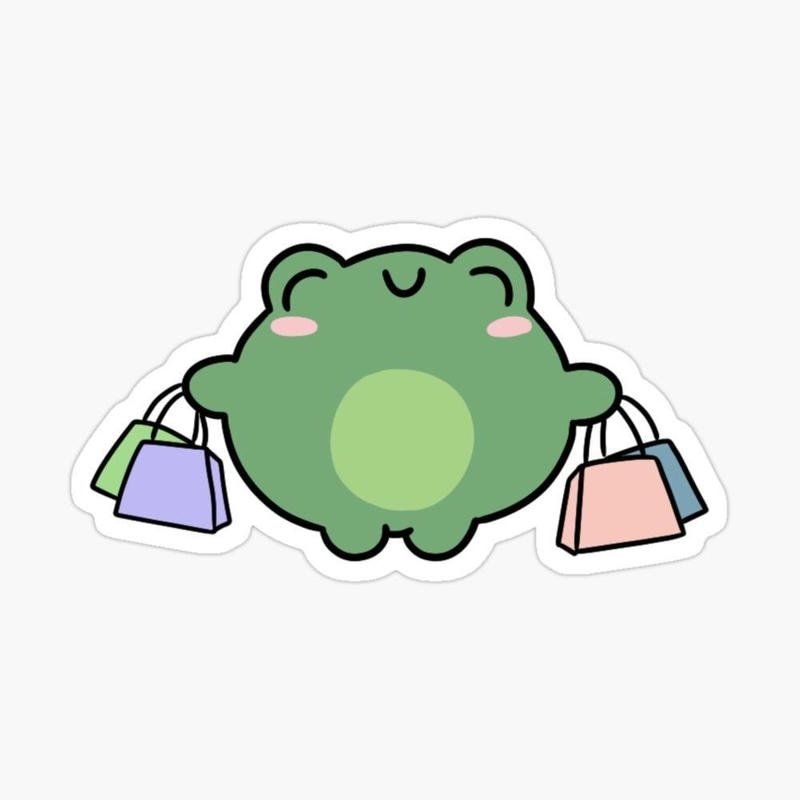 Nhãn dán nhân vật tí hon với nụ cười nhẹ