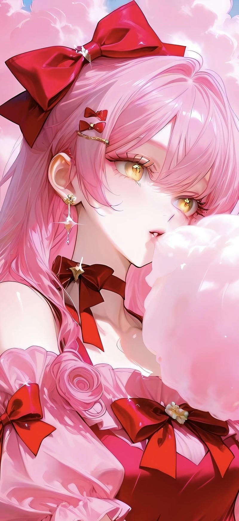 Nhân vật anime nhìn xa xăm trong khung cảnh mộng mơ