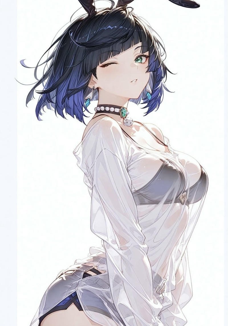 Nhân vật anime nữ phong cách quyến rũ với đường nét mềm mại