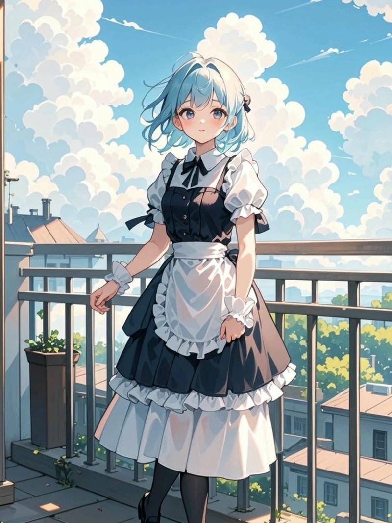 Nhân vật anime nữ phục vụ trong bộ ảnh anime hầu gái