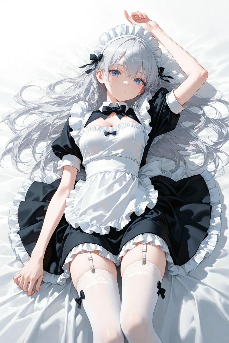 Nhân vật anime nữ trong bộ ảnh anime hầu gái dễ thương