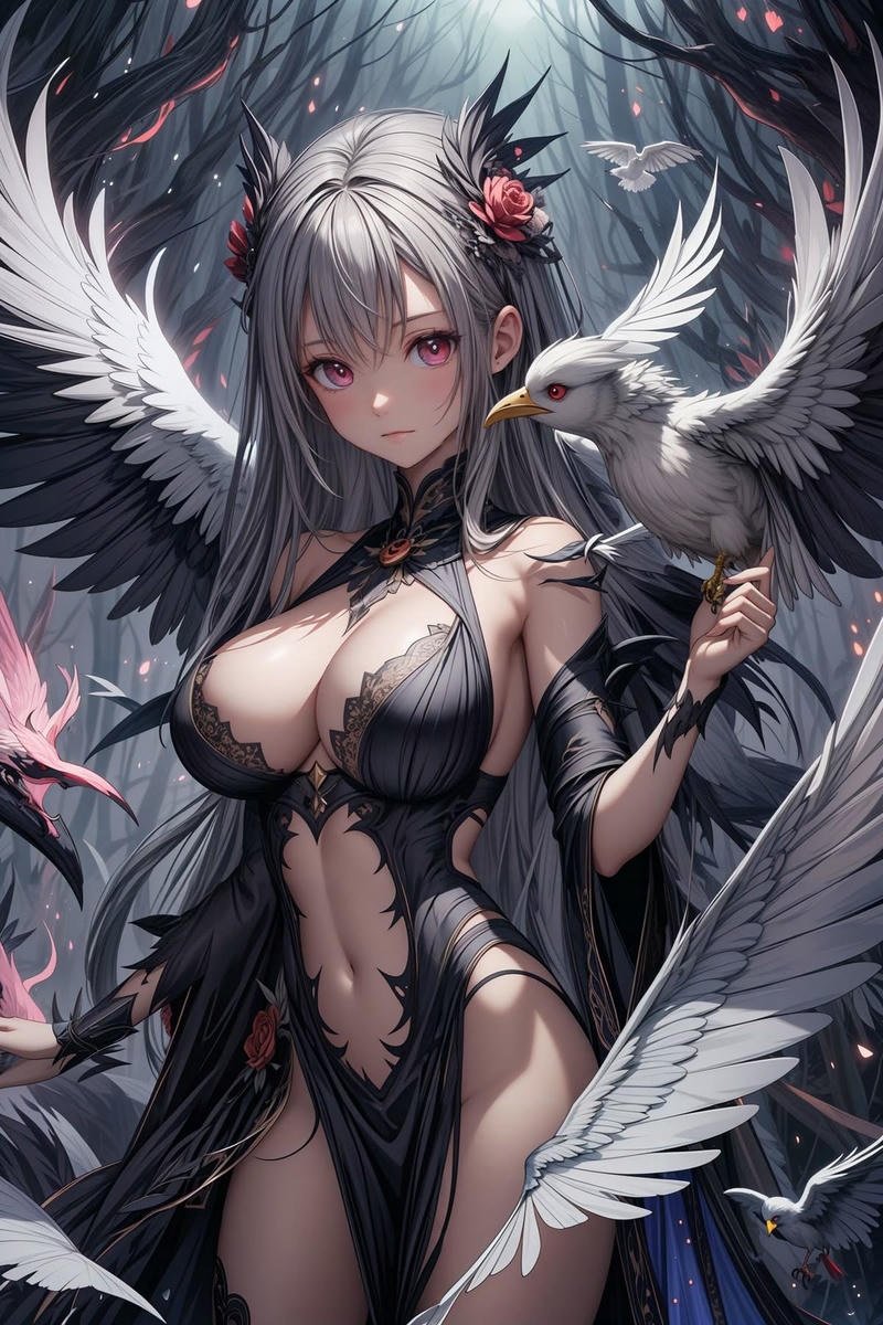 Nhân vật nữ anime dáng đầy đặn tạo điểm nhấn trong khung hình