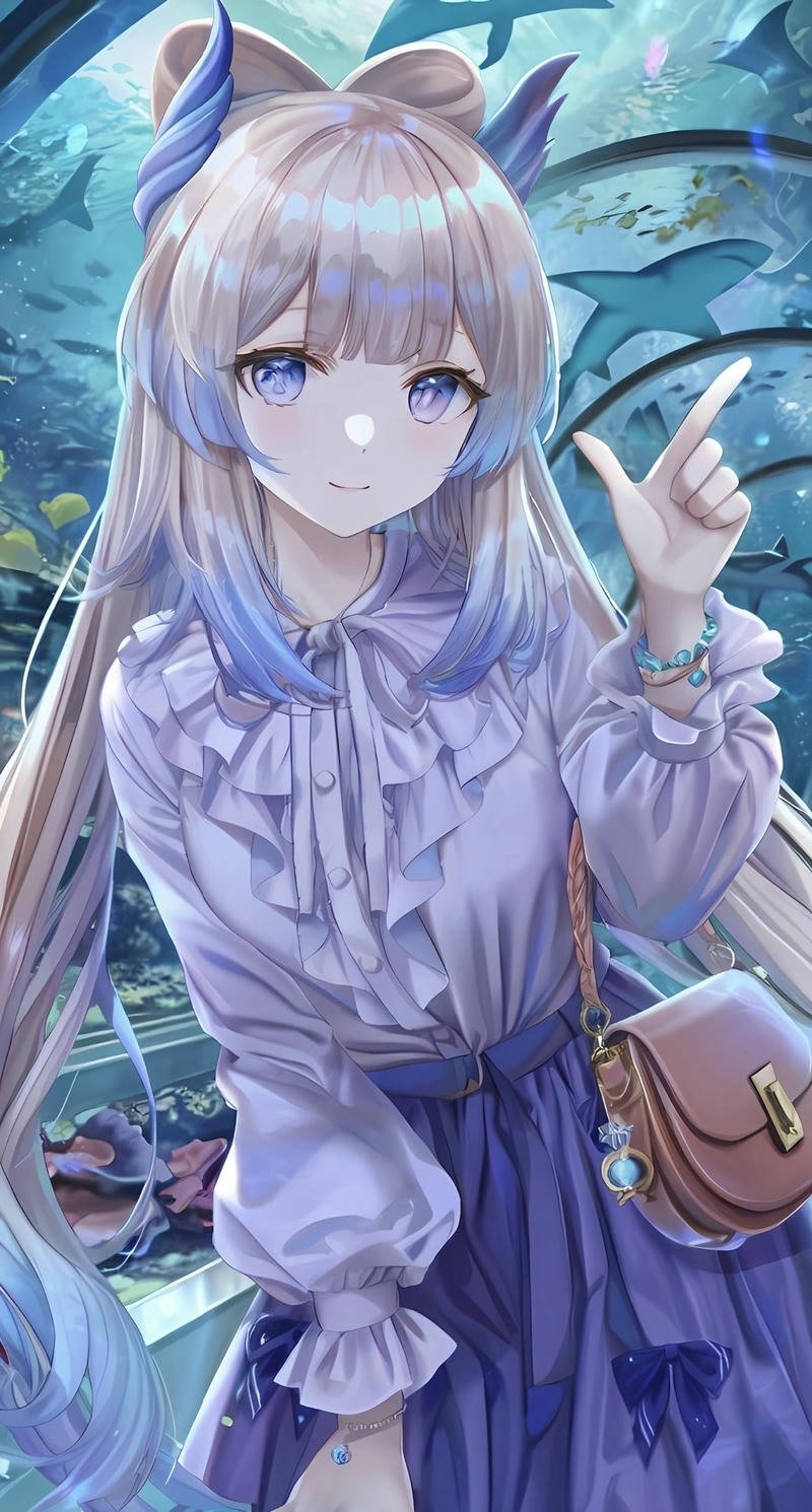 Nhân vật nữ hoạt hình Nhật Bản biểu cảm đáng yêu trong anime con gái