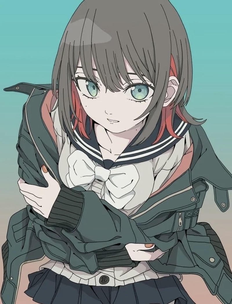 Nhân vật nữ manga tạo dáng nhẹ nhàng phong cách anime con gái